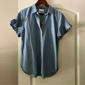J.Crew ruffle sleeve top